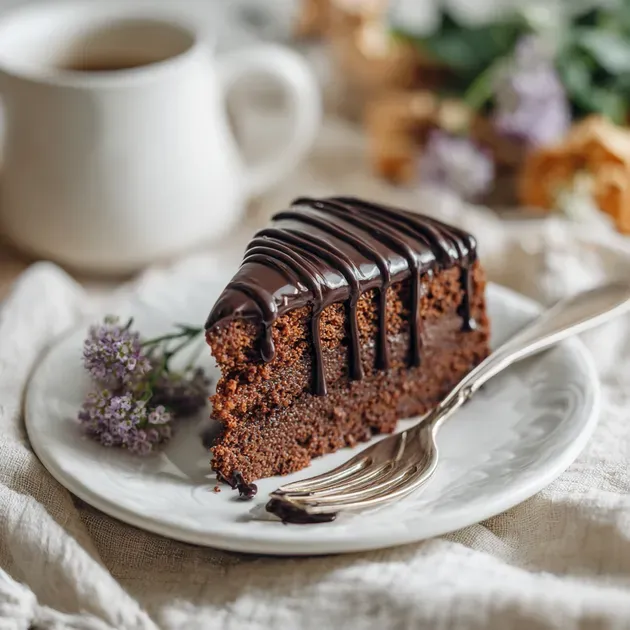 Easy Chocolate Cake Recipe That’s Moist, Rich, and Foolproof 5 Slice of Easy Chocolate Cake with ganache