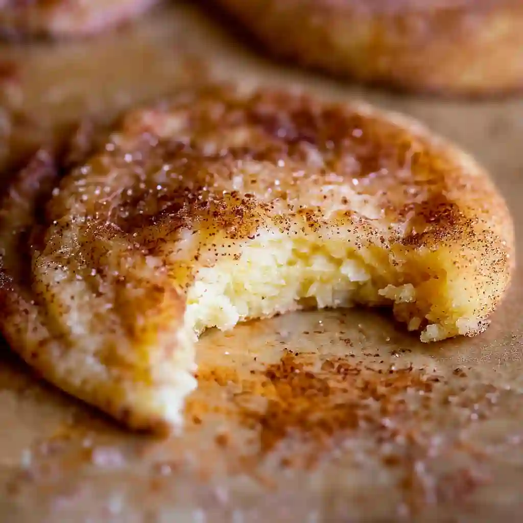 Irresistibly Soft Snickerdoodle Cookies with Cinnamon Sugar Magic 7 Cinnamon-coated cookie with soft, golden edges