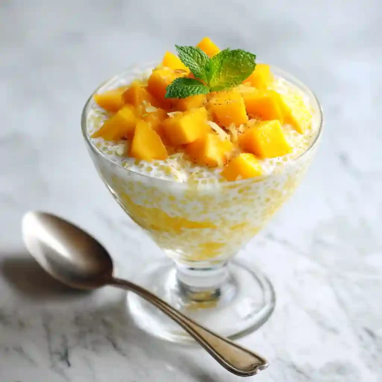 Mango Sago Dessert Recipe: Creamy, Refreshing, Easy to Make 8 Chilled mango sago dessert ready to serve with fruit toppings